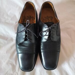 BELVEDERE by Ciro Schiano Men's Handmade Italian Leather Black Oxford Loafer 9.5